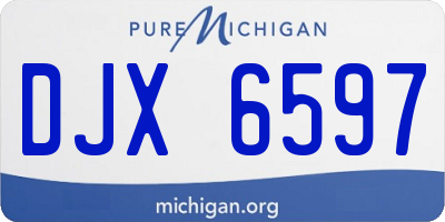 MI license plate DJX6597
