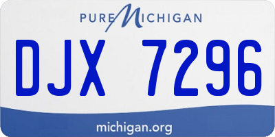 MI license plate DJX7296