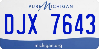MI license plate DJX7643
