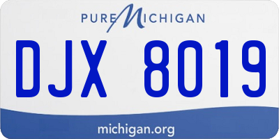MI license plate DJX8019