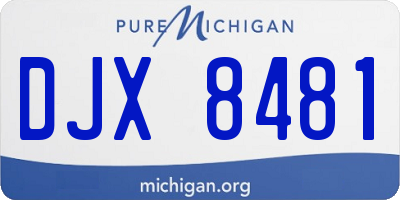 MI license plate DJX8481