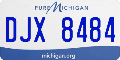 MI license plate DJX8484