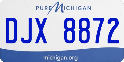 MI license plate DJX8872