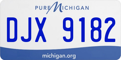 MI license plate DJX9182