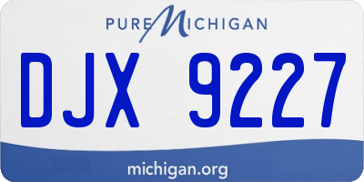MI license plate DJX9227