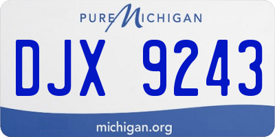 MI license plate DJX9243