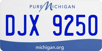 MI license plate DJX9250