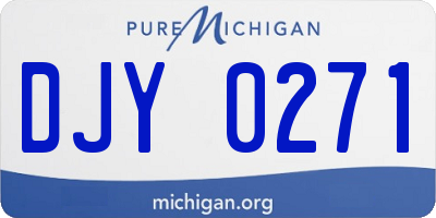 MI license plate DJY0271