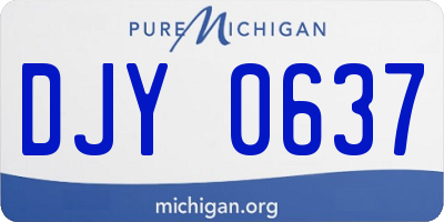 MI license plate DJY0637