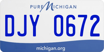 MI license plate DJY0672