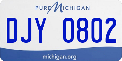 MI license plate DJY0802