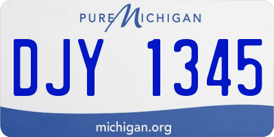 MI license plate DJY1345
