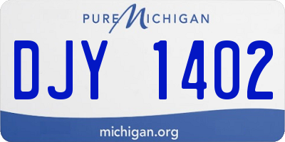 MI license plate DJY1402