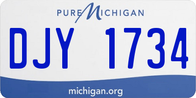 MI license plate DJY1734