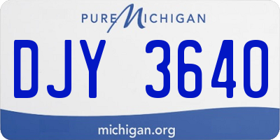 MI license plate DJY3640
