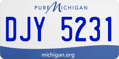 MI license plate DJY5231