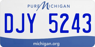 MI license plate DJY5243