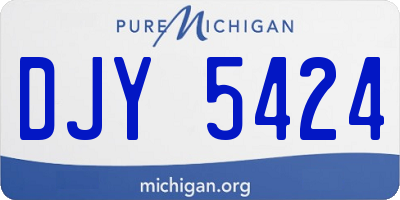 MI license plate DJY5424