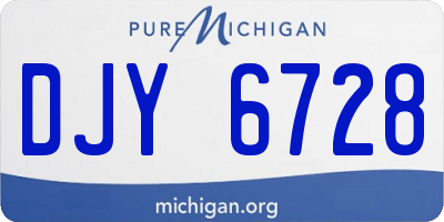 MI license plate DJY6728
