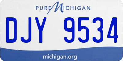 MI license plate DJY9534
