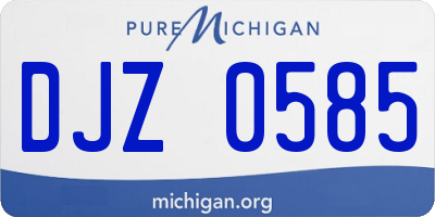MI license plate DJZ0585