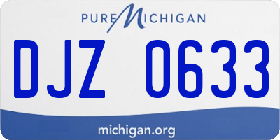 MI license plate DJZ0633