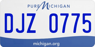 MI license plate DJZ0775