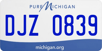 MI license plate DJZ0839