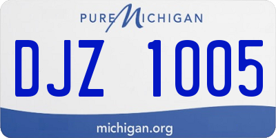 MI license plate DJZ1005