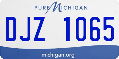 MI license plate DJZ1065