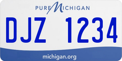MI license plate DJZ1234