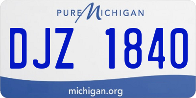 MI license plate DJZ1840