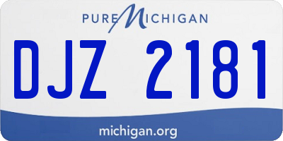 MI license plate DJZ2181