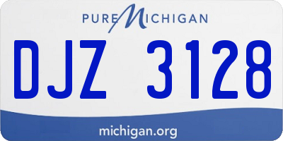 MI license plate DJZ3128