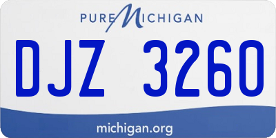MI license plate DJZ3260