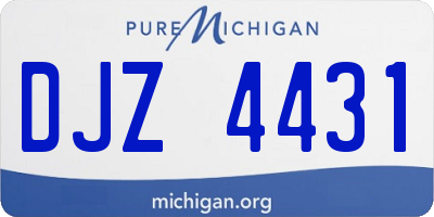 MI license plate DJZ4431