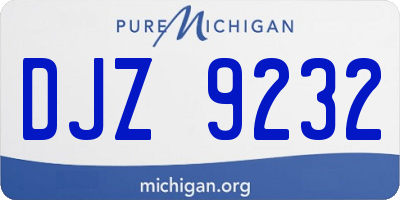 MI license plate DJZ9232