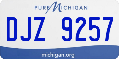 MI license plate DJZ9257