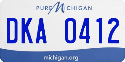 MI license plate DKA0412