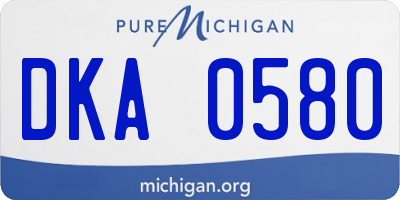 MI license plate DKA0580