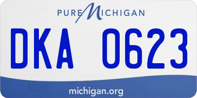 MI license plate DKA0623