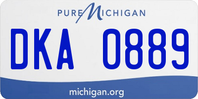 MI license plate DKA0889