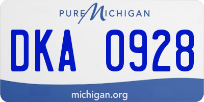 MI license plate DKA0928