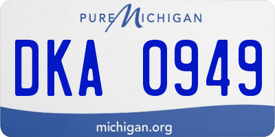 MI license plate DKA0949