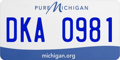 MI license plate DKA0981
