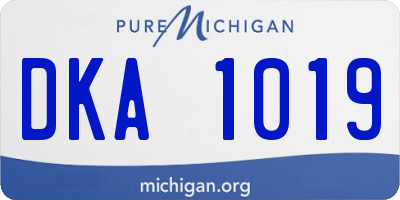 MI license plate DKA1019