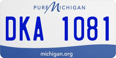 MI license plate DKA1081