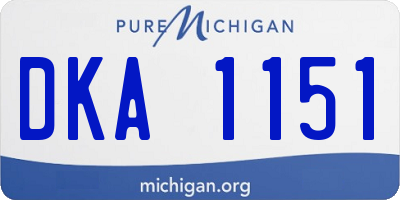 MI license plate DKA1151