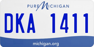 MI license plate DKA1411