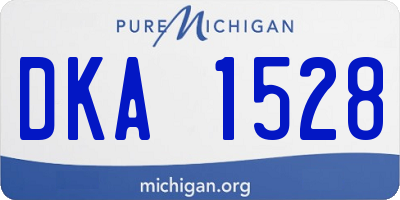 MI license plate DKA1528